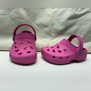 Skechers toddler Pink Heart Clog Sandals size 5